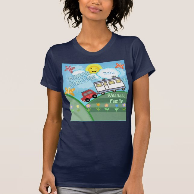 Kundenspezifischer Straßen-Reise-Familien-Ferien-T T-Shirt (Vorderseite)