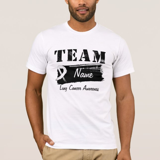 Kundenspezifischer Team-Name - Lungenkrebs T-Shirt (Vorderseite)