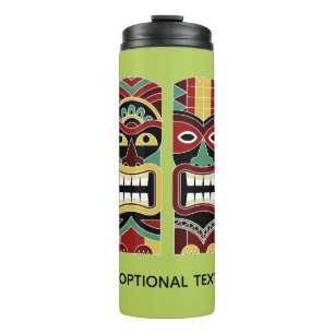 Kundenspezifischer Text cooler Tiki Totems u. Thermosbecher