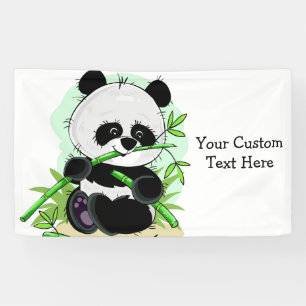 Kundenspezifischer Text der niedlichen Pandas u. Banner