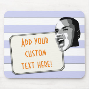 Kundenspezifischer Text-Ruf auf blauen Mousepad