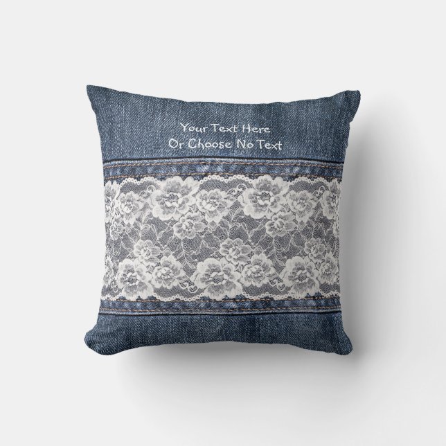 Kundenspezifischer Text-Vintage Retro blaue Kissen (Vorderseite)
