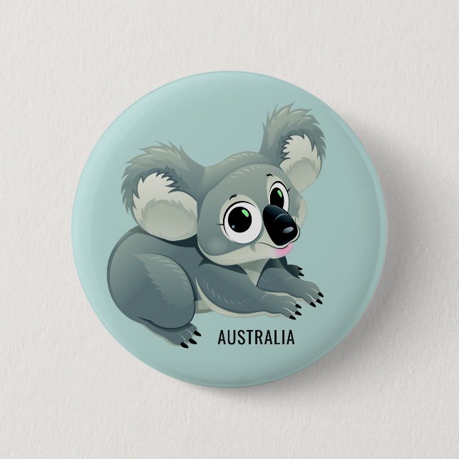 Kundenspezifischer Textknopf des niedlichen Koala Button (Vorderseite)