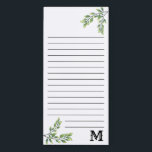 Kundenspezifischer Watercolor verlässt mit Magnetischer Notizblock<br><div class="desc">Kundenspezifische personalisierte mit Monogramm Notizblöcke für Ihre schnellen Anmerkungen.</div>