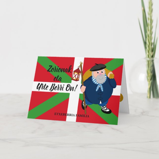 Kundenspezifischer Weihnachtsgruß, Olentzero + Feiertagskarte (Vorderseite)