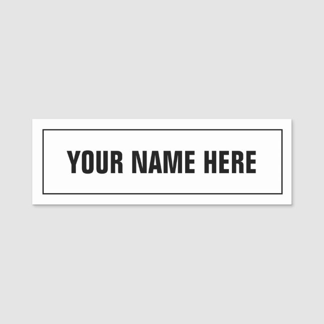 Kundenspezifischer weißer namensschild (Vorderseite)