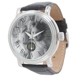 Kundenspezifischer Ziffer BW des Familien-Foto-  Armbanduhr