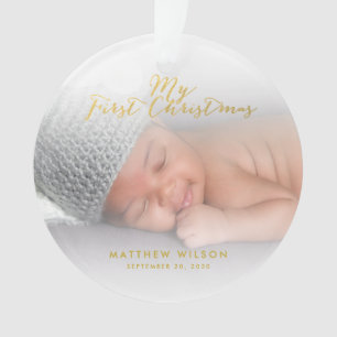 Kundenspezifisches Baby Boyl Goldskript-erstes Ornament