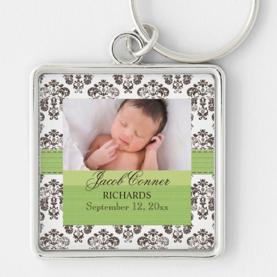 Kundenspezifisches Baby-Damast-Foto Keychain Schlüsselanhänger