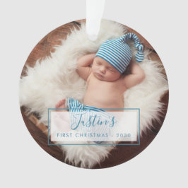 Kundenspezifisches Baby-Jungen-Foto-erstes Ornament