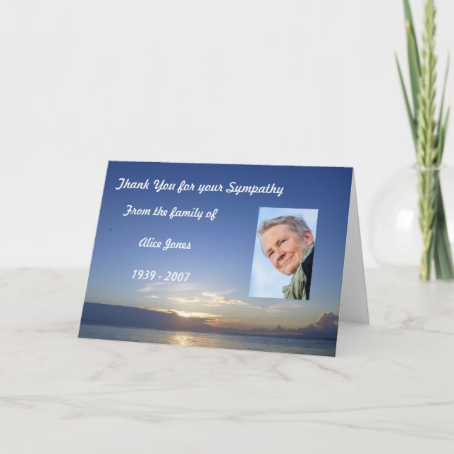 Kundenspezifisches Beileid danken Ihnen zu Dankeskarte (Vorderseite)