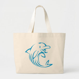 Kundenspezifisches blaues Delphin-Logo Jumbo Stoffbeutel