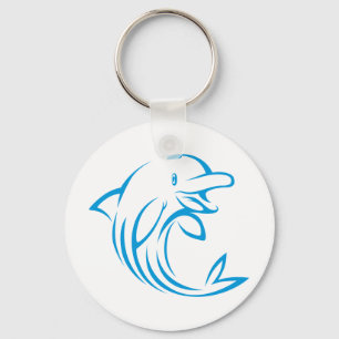 Kundenspezifisches blaues Delphin-Logo Schlüsselanhänger