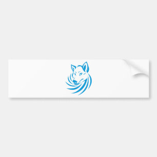 Kundenspezifisches blaues Wolf-Logo Autoaufkleber