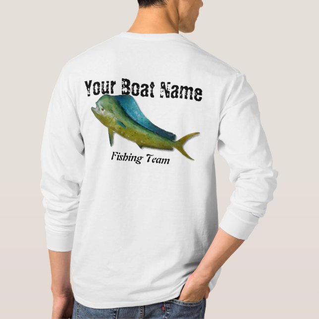 Kundenspezifisches Boots-Namen-Fischen-Shirt mit T-Shirt (Rückseite)