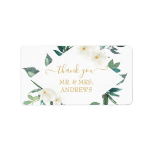 Kundenspezifisches "Danke!", blumenreich, schön Adressaufkleber