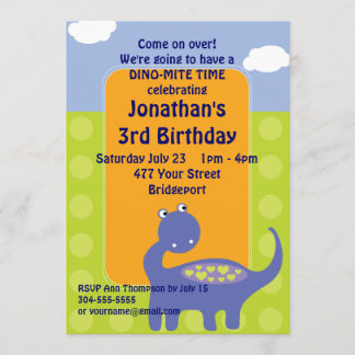 Kundenspezifisches Dinosaurier-Geburtstags-Party Einladung