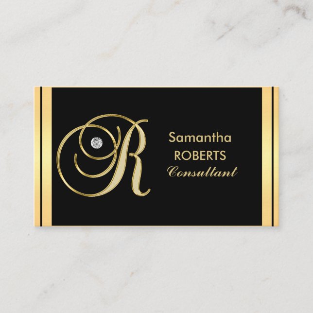 Kundenspezifisches elegantes mit Monogramm Visitenkarte (Vorderseite)