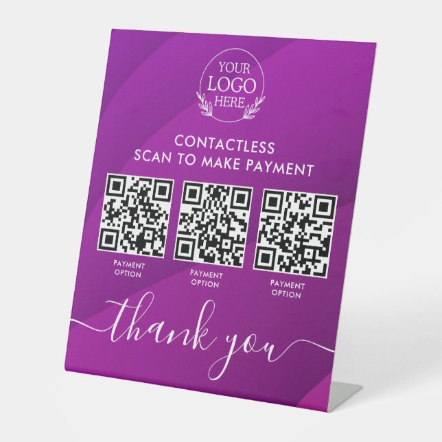 Kundenspezifisches Endkundenwerbung mit Multi-QR-C Sockelschild (Vorderseite)