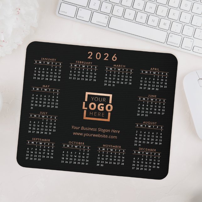 Kundenspezifisches Firmenlogo 2026 Kalender-Rose G Mousepad (Von Creator hochgeladen)