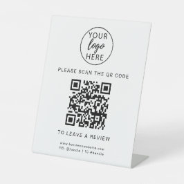 Kundenspezifisches Firmenlogo und QR-Code-Pedestze Sockelschild