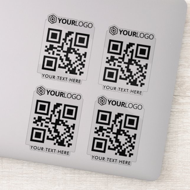 Kundenspezifisches Firmenlogo und QR-Code: Vinyl-A Aufkleber (Detail)