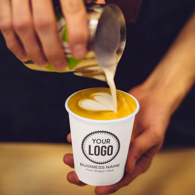 Kundenspezifisches Firmenlogo und Slogan mit Werbe Pappbecher (Von Creator hochgeladen)