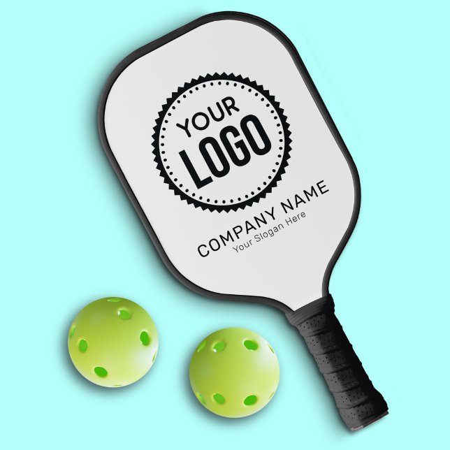 Kundenspezifisches Firmenlogo und Slogan mit Werbe Pickleball Schläger (Von Creator hochgeladen)