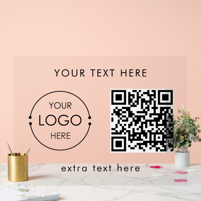 Kundenspezifisches Firmenlogo und Text-QR-Code-Wer Acrylschild (Hochzeit)