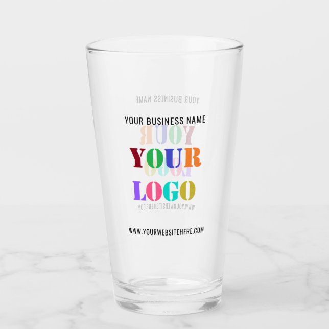 Kundenspezifisches Firmenlogo und Text-Werbeglas Glas (Vorderseite)
