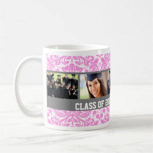 Kundenspezifisches Foto-Abschluss-Tassen-Rosa-Grau Kaffeetasse