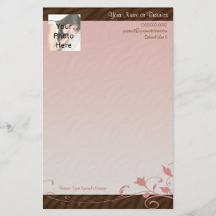 Kundenspezifisches Foto-Briefpapier, rosa Strudel Briefpapier