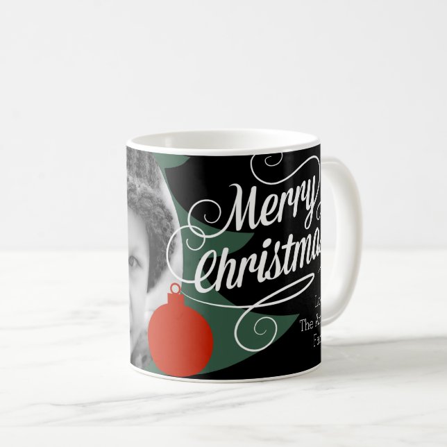 Kundenspezifisches Foto-frohe Weihnachten mit Kaffeetasse (VorderseiteRechts)