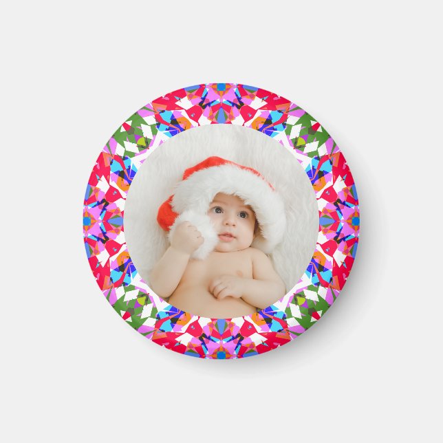 Kundenspezifisches Foto Frohe Weihnachten Moderne  Magnet (Vorne)