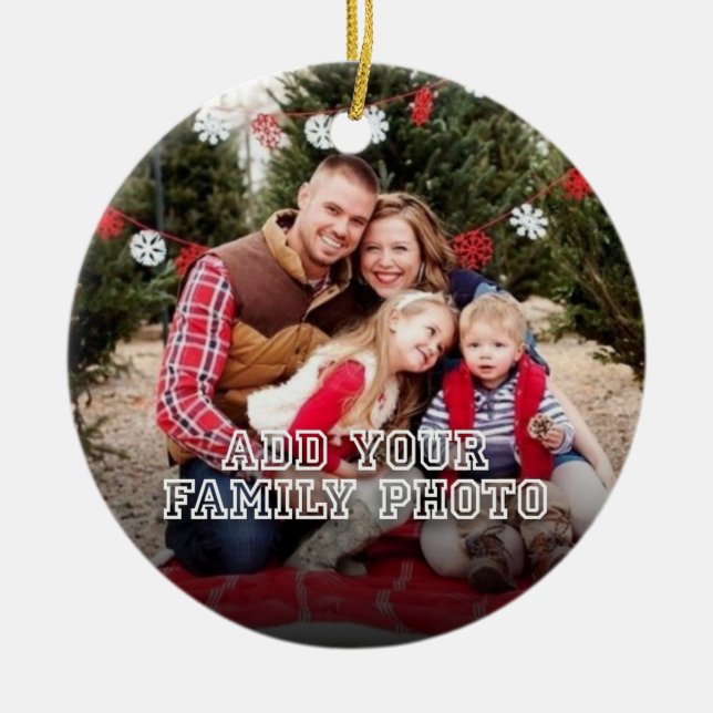 Kundenspezifisches Foto für die Familie Keramik Ornament (Vorne)