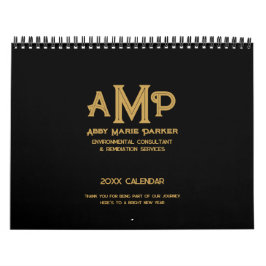 Kundenspezifisches Foto für Schwarz-Gold-Monogram- Kalender