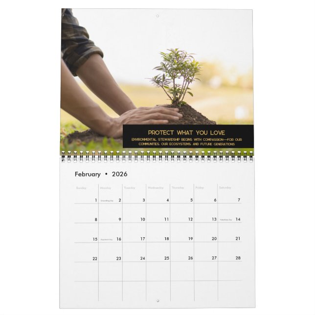 Kundenspezifisches Foto für Schwarz-Gold-Monogram- Kalender (Feb 2026)