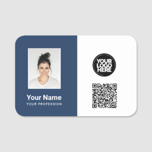 Kundenspezifisches Foto, Logo, Beruf, Qr-Code Namensschild