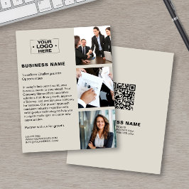 Kundenspezifisches Foto-Logo QR Modernes Corporate Flyer