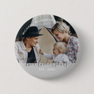 Kundenspezifisches Foto mit Familienname und fests Button