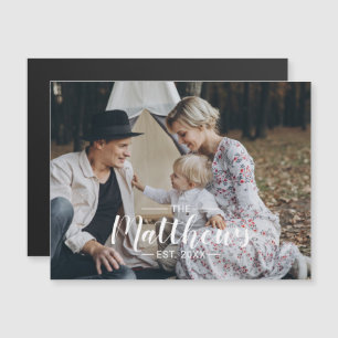 Kundenspezifisches Foto mit Familienname und fests Magneteinladung