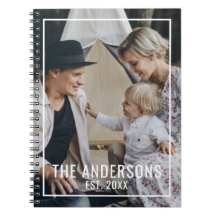 Kundenspezifisches Foto mit Familienname und fests Notizblock