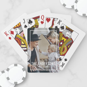 Kundenspezifisches Foto mit Familienname und fests Spielkarten