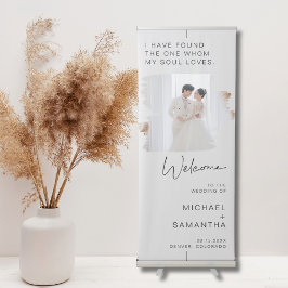 Kundenspezifisches Foto Moderner Minimaler Hochzei Ausziehbarer Banner