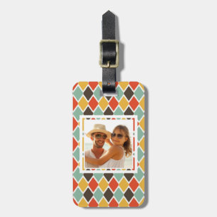 Kundenspezifisches Foto modernes ikat Stammes- Gepäckanhänger