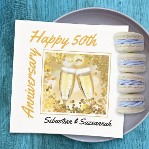 Kundenspezifisches Foto & Name 50. Hochzeitsjubilä Serviette