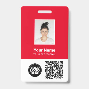 Kundenspezifisches Foto, Qr und Bar, Logo, Name Ausweis