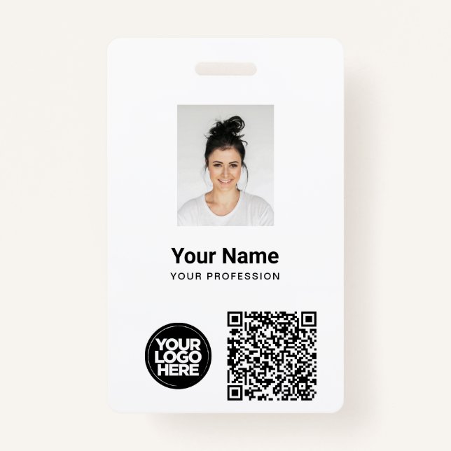 Kundenspezifisches Foto, Qr und Bar, Logo, Name Ausweis (Vorderseite)
