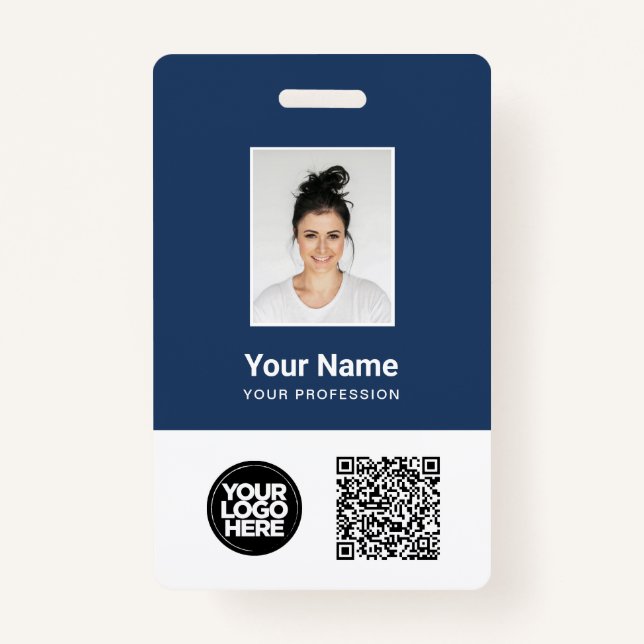 Kundenspezifisches Foto, Qr und Bar, Logo, Name Ausweis (Vorderseite)