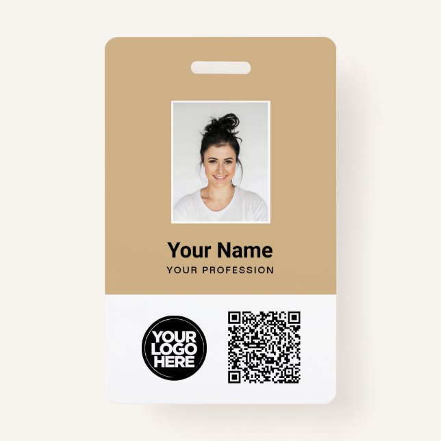 Kundenspezifisches Foto, Qr und Bar, Logo, Name Ausweis (Vorderseite)